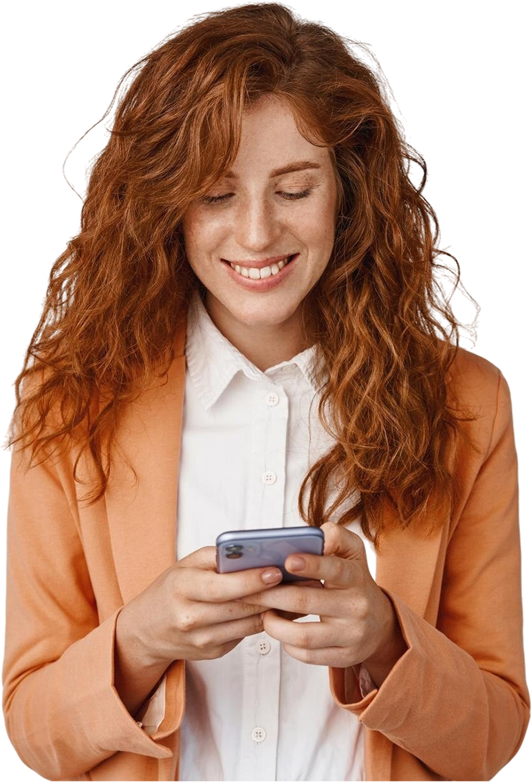 A patient using the Cair app on her phone
