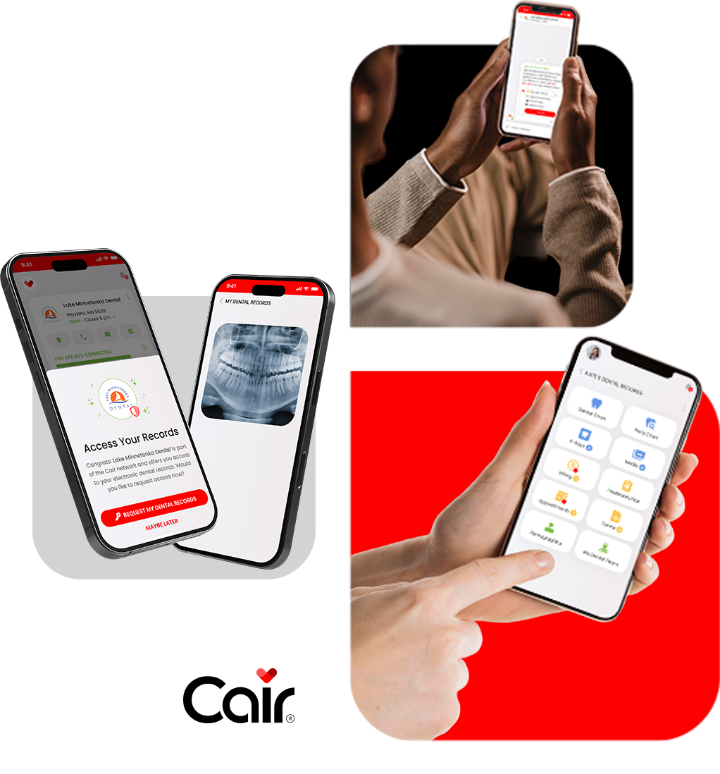 People using the Cair app on their phones